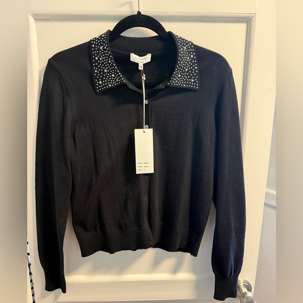 J.Society Black Cardigan with Studded Collar - Picture 7 of 7